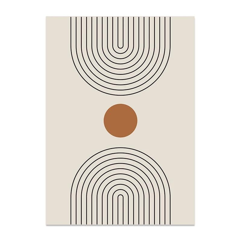 抽象デザイン ポスター シンメトリーライン 北欧モダン ミニマルアート