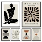 抽象アート ポスター モダンブラックカット 北欧モダンデザイン