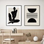 抽象アート ポスター モダンブラックカット 北欧モダンデザイン