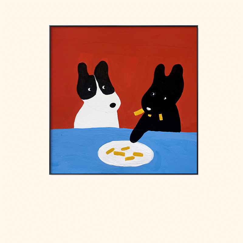 SKU_B 犬 アートポスター フレンチフライ・フレンズ