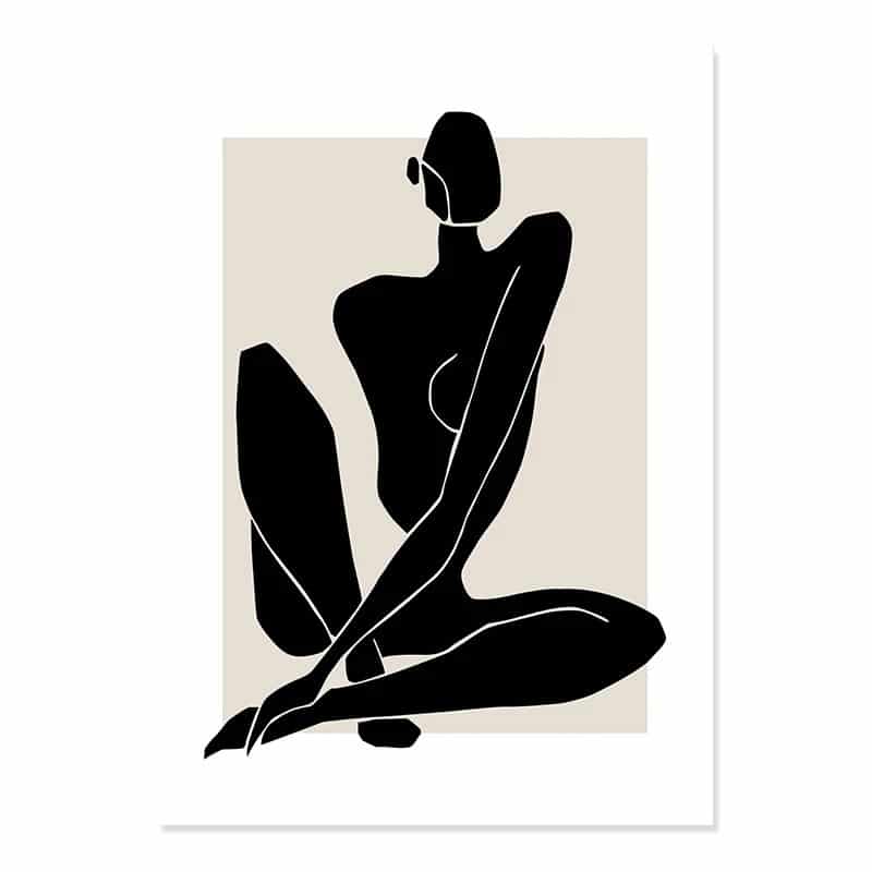 SKU_B 抽象ラインアート ポスター シルエットヌード 北欧モダン