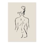 女性ラインアート ポスター バックスタイル 北欧インテリア