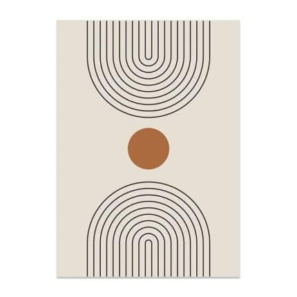 抽象デザイン ポスター シンメトリーライン 北欧モダン ミニマルアート