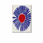 モダンフラワー ポスター ブルーレッドブロッサム 北欧デザイン