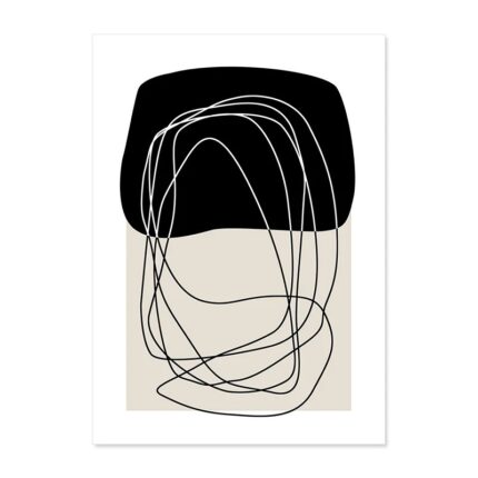 抽象デザイン ポスター モダンラインフォーム 北欧ミニマル モノトーンアート