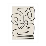 抽象デザイン ポスター ラインフロー 北欧ミニマル モノトーンアート