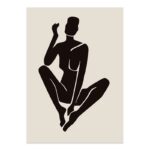 抽象デザイン ポスター ブラックシルエットフォーム 北欧インテリア モノトーンアート