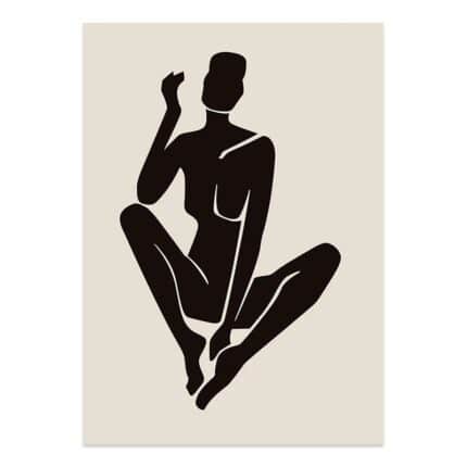 抽象デザイン ポスター ブラックシルエットフォーム 北欧インテリア モノトーンアート