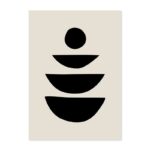 抽象デザイン ポスター バランスシェイプ 北欧インテリア モノトーン 幾何学アート