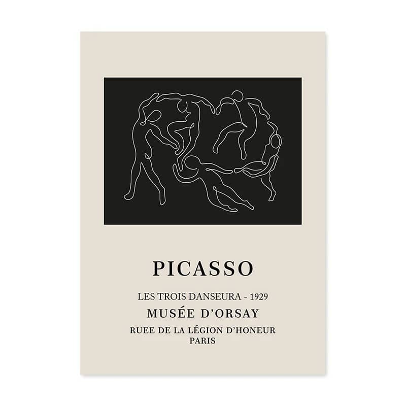 SKU_T 抽象デザイン ポスター ダンサーズライン 北欧インテリア モノクロアート ミニマルデザイン