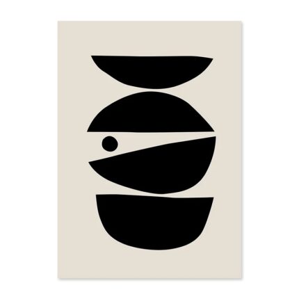 抽象デザイン ポスター モノクロバランス 北欧インテリア ミニマルアート 幾何学ポスター