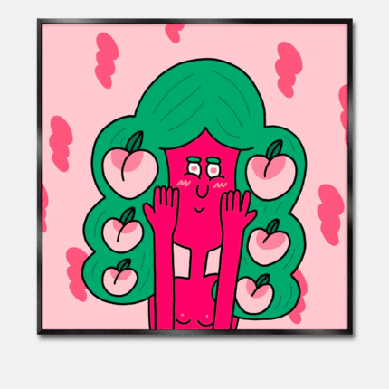 フード＆フルーツモチーフ アートポスター ピーチ・ヘアー